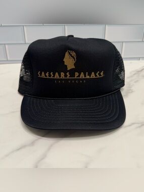 Vintage 80s 90s Trucker Hat Caesar's Palace Las Vegas Hotel Casino Snap Back
